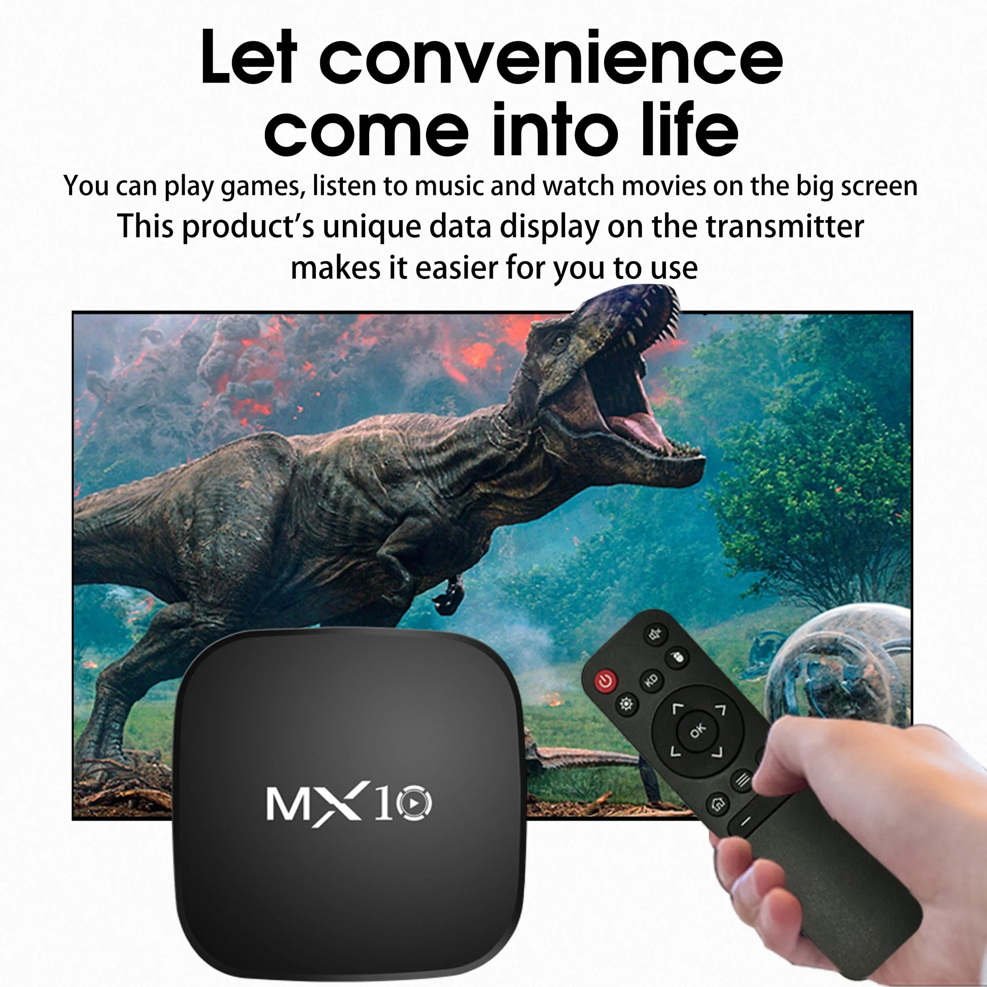 MX10 Smart Android TV Box: 4K Ultra HD Streaming, Quad Core WiFi