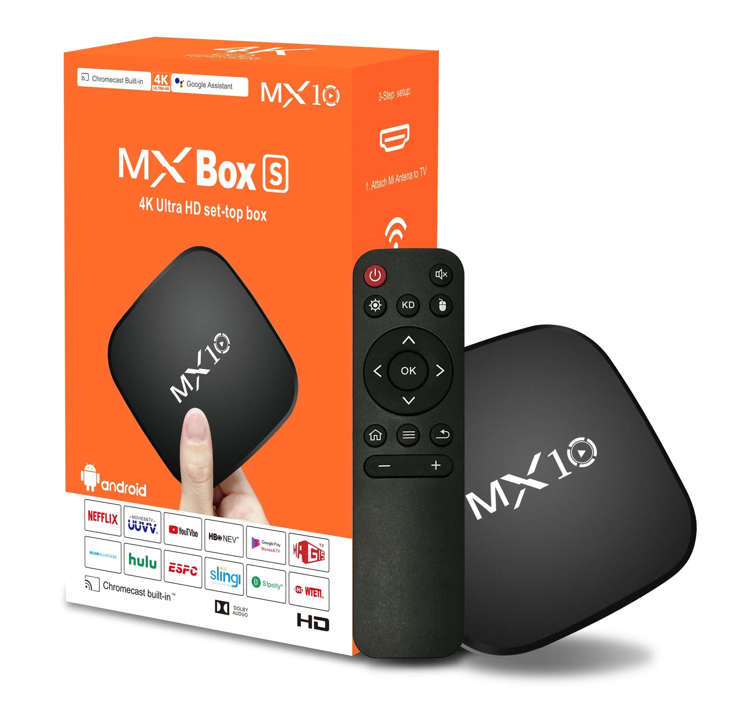 MX10 Smart Android TV Box: 4K Ultra HD Streaming, Quad Core WiFi